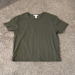 Athleta Women’s Olive Green Cropped Top Blouse T-Shirt